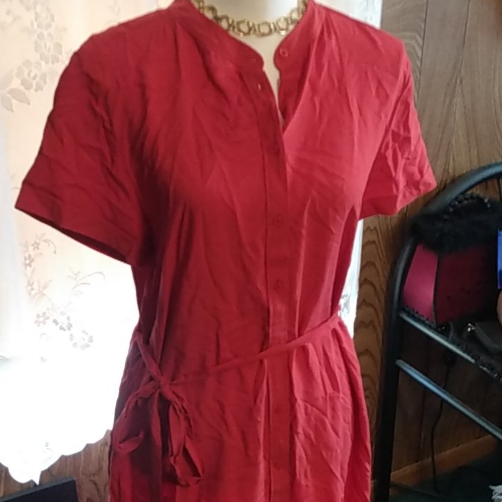 Short-Sleeve Tie-Waist Women's Dress